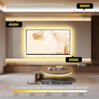 Pandery COB LED Strip Light,CCT Dimmable Strips Light,2700K-6500K,9.84ft/3m,8mm Wide,CRI90+ 24V LED Strips Kit with Bluetooth APP Control/Music Mode,for Bedroom,Kitchen,DIY Lighting