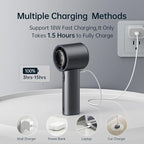 JISULIFE Handheld Fan Pro - Extreme Cooling Output: 1-100 Speed Scroll Wheel, Metal Body, Digital Display, 1.5H Fast Charge, 5000mAh-Portable Fan for Travel, Valentines Day Gifts for Her Him(Grey)
