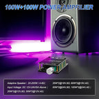 ZK-1002 Bluetooth 5.0 Audio Amplifier Board, 100W x 2 2.0 Channel Mini HiFi Power Amplifier Receiver with Volume Control, BT and AUX Inputs, DC 5-27V Stereo AMP Module for Home DIY Speakers