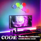 ODISTAR Hexagon Wall Light Panels (8 Pack)- Smart APP RGB Hexagonal LED Modular Lights with Remote Control,Music Sync Features for Gaming Rooms,Living Rooms, Bedrooms, DIY Enthusiasts and Gift Options