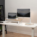 VIVO 24 inch Monitor Stand, Wood and Steel Desktop Riser, Screen, Keyboard, Laptop, Small TV, Ergonomic Desk and Tabletop Organizer, Light Wood, STAND-V000WM