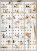 Wooden Wall Organizer Kit - Versatile Display Panels for Bedroom, Office, Bathroom - Wall-Mounted Storage Solution (Natural, 60x120CM)