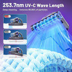 LED Display Mattress Vacuum Cleaner, 18Kpa Bed Vacuum Cleaner with 253.7nm UV-C Light, 149℉ Heat, Triple-Cup Versatile Handheld Vacuums for Bed Sofa Carpets Pet Hair