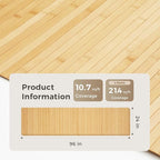 OUZUGIE 2 Pack 96x24 Inch Natural Bamboo Wall Panel – Carbonized Pole Wrap Paneling for Walls, Ceilings, Cabinets, Furniture – Ideal for Bedroom, Living Room & Office DIY Decor