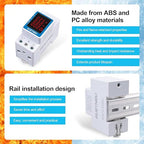 GUETNEU Digital Display Energy Meter Energy Tester Electricity Usage Monitor AC Rail-Mounted Meter GT2P-UID, AC 80~270V, 0~100A, 50/60Hz. Used to Measure AC Voltage, Current and Energy Consumption