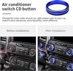 Knob Cover for F150 AC Climate Control Switch/Trailer/4WD/VOL/Tune Button Interior Center Console Trim Accessories Compatible with Ford F150 XLT 2016 2017 2018 2019 (Blue 6 Pcs)
