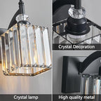 BBLLWJ Crystal Vanity Lights - Black, 6 Light Bathroom Vanity Light with Crystal Fixture, Modern Style for Bathroom Mirror