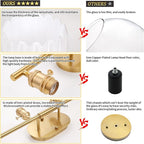 Shenmoyl Bathroom Light Fixtures, 4-Light Brass Vanity Wall Light Over Mirror with White Tulip Glass Shade for Bedroom Living Room (Bulb Not Included)