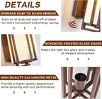 15.35"H Matte Brown Outdoor Wall Light Large Outdoor Wall Lantern Oil Rubbed Bronze Exterior Light Fixture Waterproof Metal with Frosted Glass Sconce Light for Porch Garage Front Door, Brown (Large)