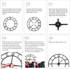 Ohweog Large Wall Clock for Living Room Decor – 60 Inch Silent Non-Ticking Modern Farmhouse Wall Clock, Oversized Decorative Metal Roman Numeral Clock (Bronze, 60 Inch)