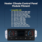 599-211XD A/C Heater Climate Control Module Panel Switch for 02-09 Chevy Silverado Suburban Tahoe Trailblazer Avalanche GMC Sierra Yukon Envoy Cadillac Escalade Rainier Hummer Bravada, OE# 10367041