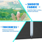Desk Mat, Field Landscape Oil Painting Extended Gaming Mouse Pad Large, 35.4"x15.7" Big Mouse Pad with Non-Slip Base and Stitched Edge, Long Computer Keyboard Mouse Mat for Home Office Work