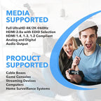 OREI 1x2 2.0 HDMI Splitter with Scaler Audio Extractor 2 Ports with Full Ultra HDCP 2.4K at 60Hz & 3D Supports EDID Control - UHDS-102A