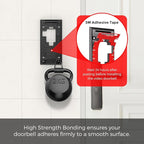 No Drill Ring Doorbell Mount for Battery 2020 - Damage-Free 3M Tape Holder, Rental Friendly No Screws Wall Plate Bracket for Apartment (Ring doorbell 2020 Mount)