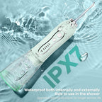 H2ofloss Water Dental Flosser Teeth Pick: Portable Cordless Oral Irrigator with 5 Modes, 300ML Rechargeable Travel Irrigation Cleaner IPX7 Waterproof Electric Flossing Machine for Teeth Cleaning Green