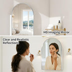 Arched Medicine Cabinet with Mirror,Silver Bathroom Mirrored Medicine Cabinet Organizer,Bath Vanity Mirror with Storage,Aluminum Wall Mount with Adjustable Shelves,20 x30 inch