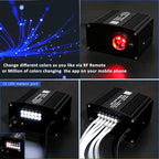 AZIMOM 2-in-1 Twinkle 12W Fiber Optic Starlight Box with Pure White Meteor, Sound Activated APP/Remote RGBW Light Source Driver Pure White Shooting Star for Car Home Star Lighting Decor