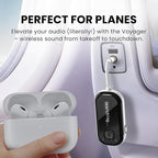 Avantree Voyager – OLED Display & Latest Auracast Bluetooth 5.4 Adapter for Airplane, Qualcomm Chip & aptX Adaptive, Wireless Audio Transmitter for Headphones, AirPods, Travel & Flight