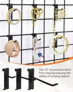 Alffun 60 Pcs Grid Wall Hooks, 2/4/6 Inch Heavy Duty Wire Grid Display Hooks, Gridwall Accessories for Retail, Craft Shows, Garage Storage, and Home Organization, Black