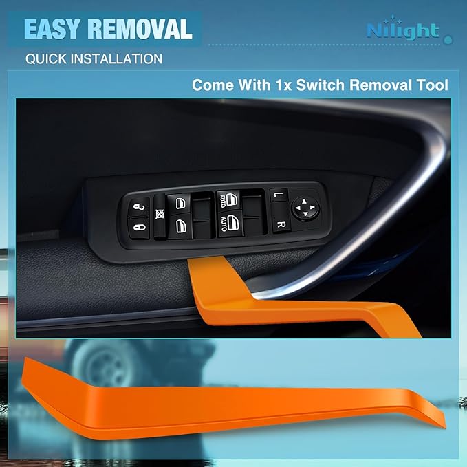 Nilight Power Master Window Switch Compatible with 2011 2012 2013 2014 2015 2016 2017 2018 2019 2020 Chrysler 300 2015-2017 Chrysler 200 2011-2019 Dodge Charger 2016-2022 Ram Windows Control Switches
