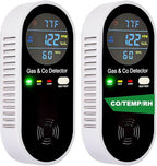 Combustible Gas & Carbon Monoxide Detector 4-in-1 Alarm with Temp/Humidity Sensor – Plug-in CO/Gas Leak Detector for Home, RV, Apartment Safety (Explosive Gas & CO Detection) 1-Pack