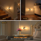 JandCase LED Night Light, 2 Pack Night Lights Plug into Wall, 3000K Soft White, 0-100LM Adjustable Brightness, 180° Rotating Plug in Night Light with Auto Light Sensor for Bedroom Bathroom Hallway