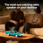Retro Car Bluetooth Speaker with HD Stereo Sound, TWS Pairing, LED Party Lights, Built-in Microphone, Portable Wireless American Vintage-Style Bluetooth Speaker for Home, Office & Outdoor (Green)
