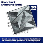 Art3dwallpanels 33 Pack 3D Wall Panel Diamond for Interior Wall Décor, PVC Textured Wall Panels, 12''x12'' Cover 32.Sq.Ft. Patina Bronze