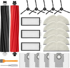 20 Pack Accessories Compatible with ROBOROCK Q5 Pro/Q5 Pro+,Q8 Max/Q8 Max+ Vacuum Robot,Parts Include:1 Dual Roller Brush,5 Side Brush,3 HEPA Filter,5 Mop Cloth,4 Dust Bag,1 Cleaning Tool&1 Screwdrive