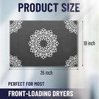 Teenyyou 1 Pcs 26" x 18" Dryer Top Protector Mat, Washer and Dryer Topper, Non Slip Waterproof Machine Cover Dust Proof Quick Drying Topper Pad for Laundry and Kitchen (Mandala)