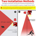 Motion Sensor Alarm with Human Detection,120dB Adjustable Siren & LED Strobe Lights Outdoor Security Alarm for Home Theft,Animal Intrusion,Garden Protection,Property Protection,AC110V with Plug