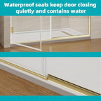 Pivot Swing Shower Door, Adjustable Width 58.9-60" W x 74" H Semi-Frameless Shower Glass Door with 5/16 in (8mm) Clear SGCC Tempered Glass with Nano Easy-Clean Coating (Brushed Gold)