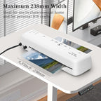 Mas & Pro Thermal Laminator Machine 9 Inch with 40 Laminating Sheets, Hot & Cold, Anti-Jam, Fast Warm-Up, 2-Roller, Portable for Home Office School, Letter Size/A4/A5/A6/Photo/Document, White