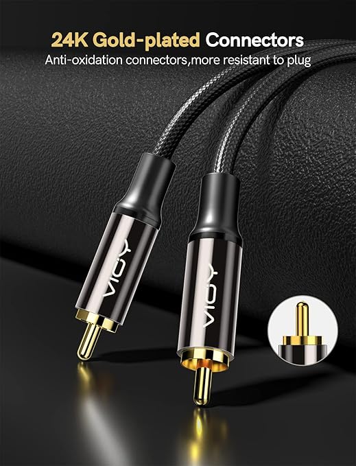VIOY Coaxial Digital Audio Cable (100 FT), Subwoofer Cable RCA Male to Male HiFi 5.1 SPDIF Stereo Coaxial Audio Cable for Home Theater, HDTV, Amplifier Speaker Soundbar