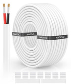 NAOVEO 10 Gauge Wire 2 Conductor Electrical Wire, 10 AWG Stranded PVC Tinned Copper Cable, Flexible/Low Voltage Automotive Wiring for LED Lamps, Marine, Speaker, Appliances (50FT)
