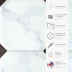 SMART TILES Peel and Stick Backsplash - 5 Sheets of 7,75" x 7,75" - 3D Adhesive Peel and Stick Tile Backsplash for Kitchen, Bathroom, Wall Tile, Checkered
