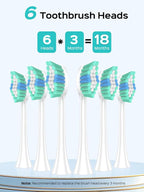 COSLUS Sonic Electric Toothbrush for Kids & Adults: 47000 VPM for Deep Cleaning & Whitening with Travel Case - 5 Modes for Sensitive Teeth & Braces, Wireless Charging, 6 Brush Heads, Green (1PC)