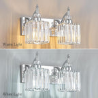 BBLLWJ Modern Bathroom Vanity Light 2-Light Chrome Crystal Light Fixtures Over Mirror for Bathroom Wall Sconce
