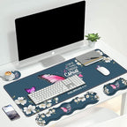Ergonomic Keyboard Wrist Rest & Mouse Pad Wrist Rest Set, Large XXL Gaming Desk Mat 31.5"x 11.8" with Non-Slip Base for Home Office Study Gaming, Floral Butterfly Quote Bible Verse Philippians 4:13