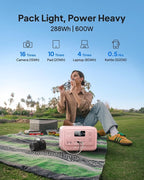 BLUETTI Elite 30 V2 Portable Power Station, 288Wh Solar Generator with 600W AC Outlet (Power Lifting 1500W), Fast Recharge LiFePO4 Battery, UPS Backup Power for Camping, Road Trip, Outage