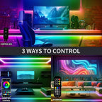 BUNACET 40ft COB RGB+IC LED Strip Lights, Bright Dream Color COB LED Light Strip with RF Remote App Control Music Sync Color Changing for Game Room Bedroom Kitchen Lighting Home Decor（2 Rolls）
