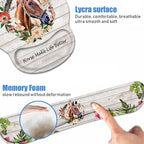 Keyboard Wrist Rest + Mouse Pad Wrist Support Set with Coasters, Non-Slip PU Base Ergonomic Mousepad for Home Office Working Studying Easy Typing & Pain Relief, Horse Theme, Horses Make Life Better