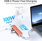 USB C Hub HDMI Adapter for MacBook Pro/Air, 7 in 1 USBC Dongle with HDMI, SD/TF Card Reader, USB C Data Port,100W PD, and 2 USB 3.0 Compatible for MacBook Pro/Air, Dell XPS, Lenovo Thinkpad.