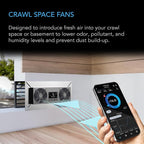 AC Infinity AIRTITAN T8-N, Crawlspace Basement Ventilator Fan, WiFi App-Compatible Temperature Humidity Controller, IP-55 Rated, Intake