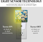 PODMemory Daisy Stained Glass Night Lights Plug into Wall for Room, Daisy Night Light LED for Bedroom