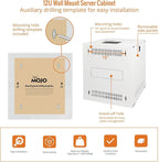 Tecmojo 12U Wall Mount Rack Network Cabinet for 19" IT Equipment,with Lockable Glass Door and Side Panels,Cooling Fan,17.7inch Depth,White