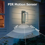 Lustrlach Outdoor Motion Sensor Wall Light for House LED Modern Outside Wall Mount Porch Light IP54 Waterproof with Clear Glass Aluminum Exterior Light Fxiture,3000K 750lm