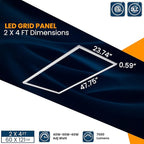 Nothing BUT LEDs 2x4 FT Edge-Lit Frame LED Flat Panel Light, 5CCT Selectable 3000K-6500K & 40W/50W/60W, 7500LM, 0-10V Dimmable, Drop Ceiling Lights Grid Fixture, ETL & DLC Listed, 100-277V, 4 Pack