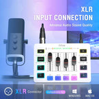 FIFINE Audio Mixer, Gaming Streaming PC Mixer with Slider Fader, XLR Microphone Interface, Monitoring, for Video/Game Voice/Podcast Recording-AmpliGame SC3W