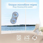 Tosima W2 Window Cleaner Robot, Automatic Cleaning with Intelligent Path Planning, 3800Pa Suction Power, Edge Detection Technology, Remote Control, White